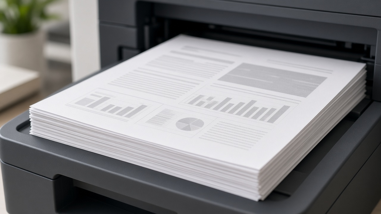 Office printer with report stack